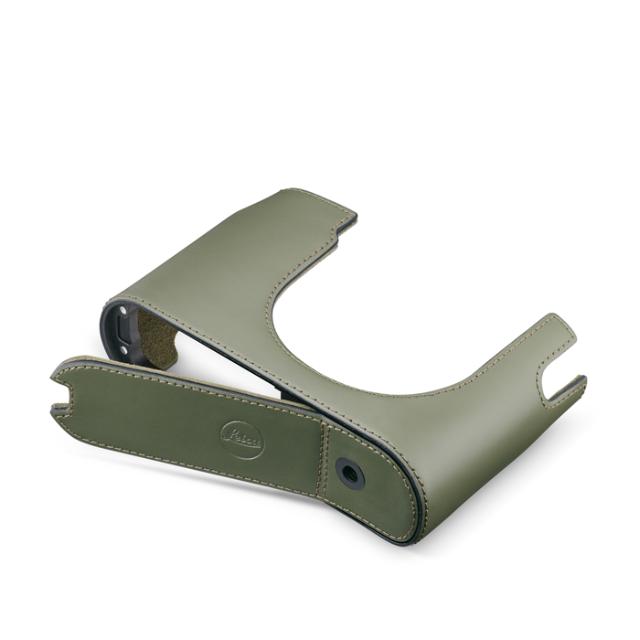 LEICA Q3 LEATHER HALFCASE OLIVE GREEN