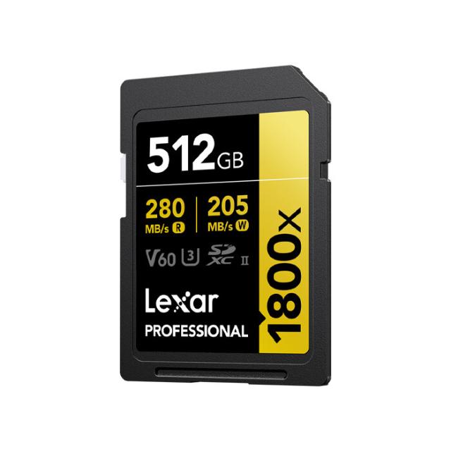 LEXAR SD 512GB PRO 1800X U3 V60 UHS-II R280/W205