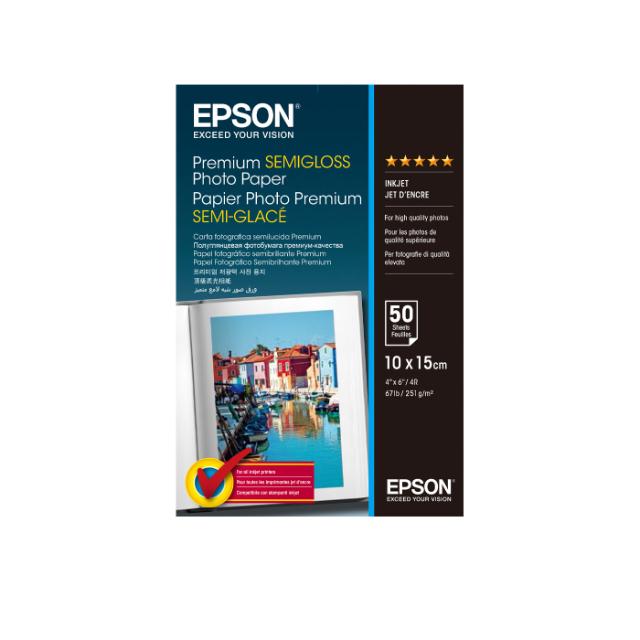 EPSON PREM. SEMIGLOSS PHOTO PAPER 10X15 50ARK 251G