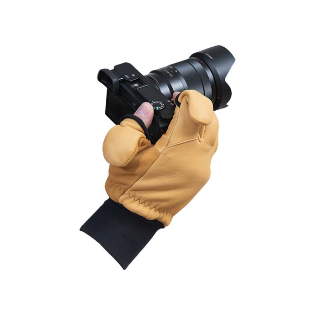 VALLERRET LEATHER PHOTOGRAPHY GLOVE NATURAL L