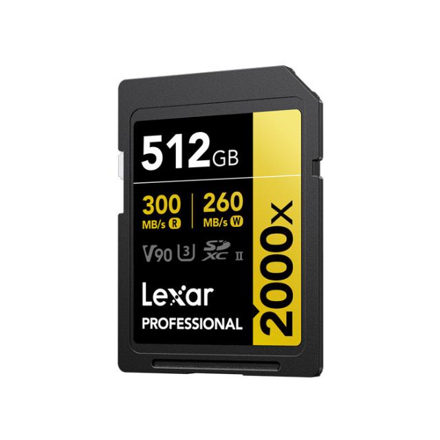 LEXAR SD 512GB PRO 2000X U3 V90 UHS-II R300/W260