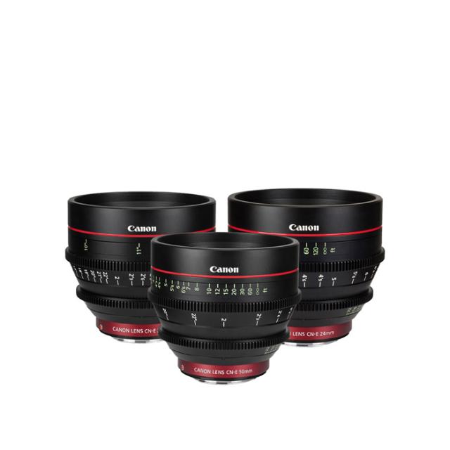 CANON CINE LENSES SET OF 3 CN-E 24-50-85MM (M)